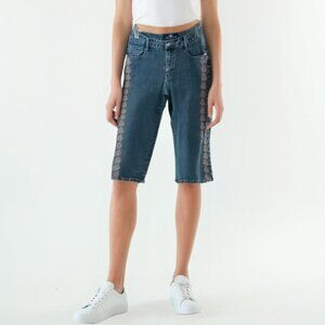 Jean Bay Embroidered Blue Jeans cropped 8P